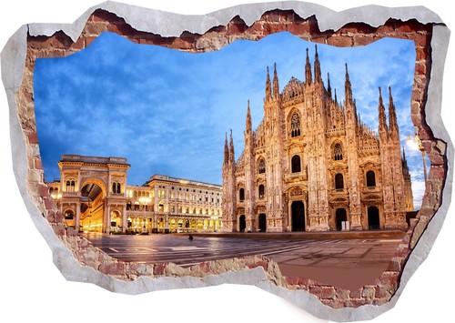 Adesivo murale duomo milano - 3d,