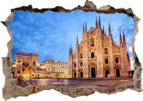 Adesivo murale milano - 3d, duomo