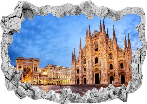 Adesivo murale milano - milano, duomo