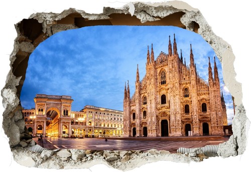 Adesivo murale duomo - 3d, milano