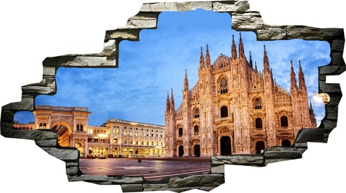 Adesivo murale milano duomo - murale,