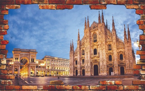 Adesivo murale duomo - murale, milano